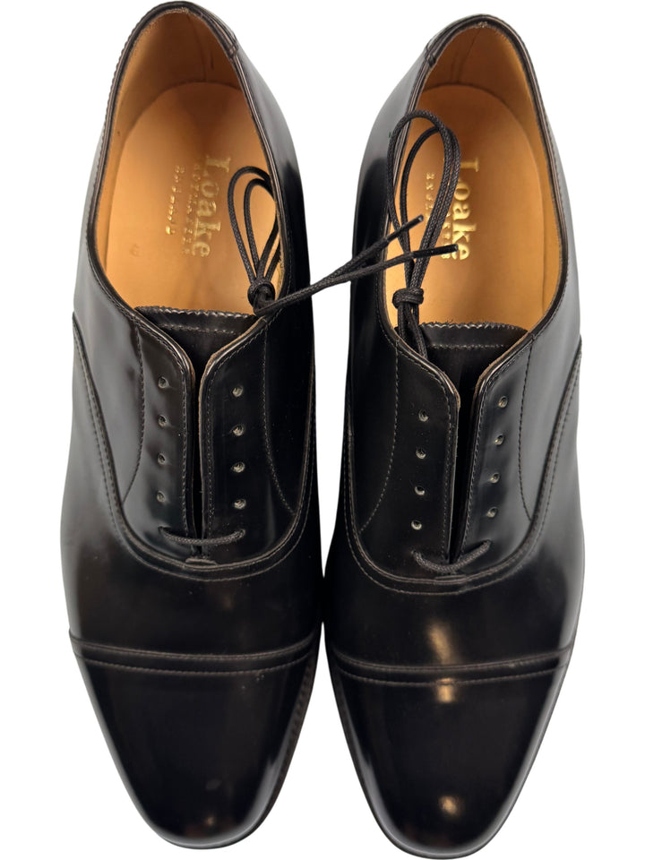 Loake Black Polished Leather Shoes - Think Vintage ltd