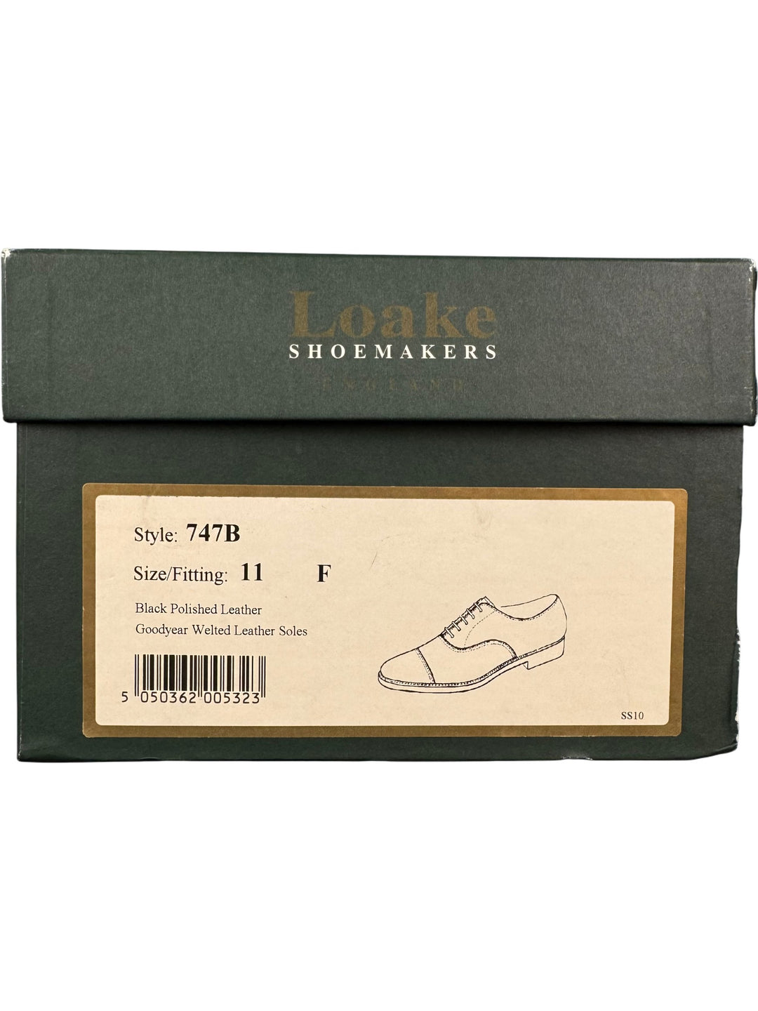 Loake Black Polished Leather Shoes - Think Vintage ltd