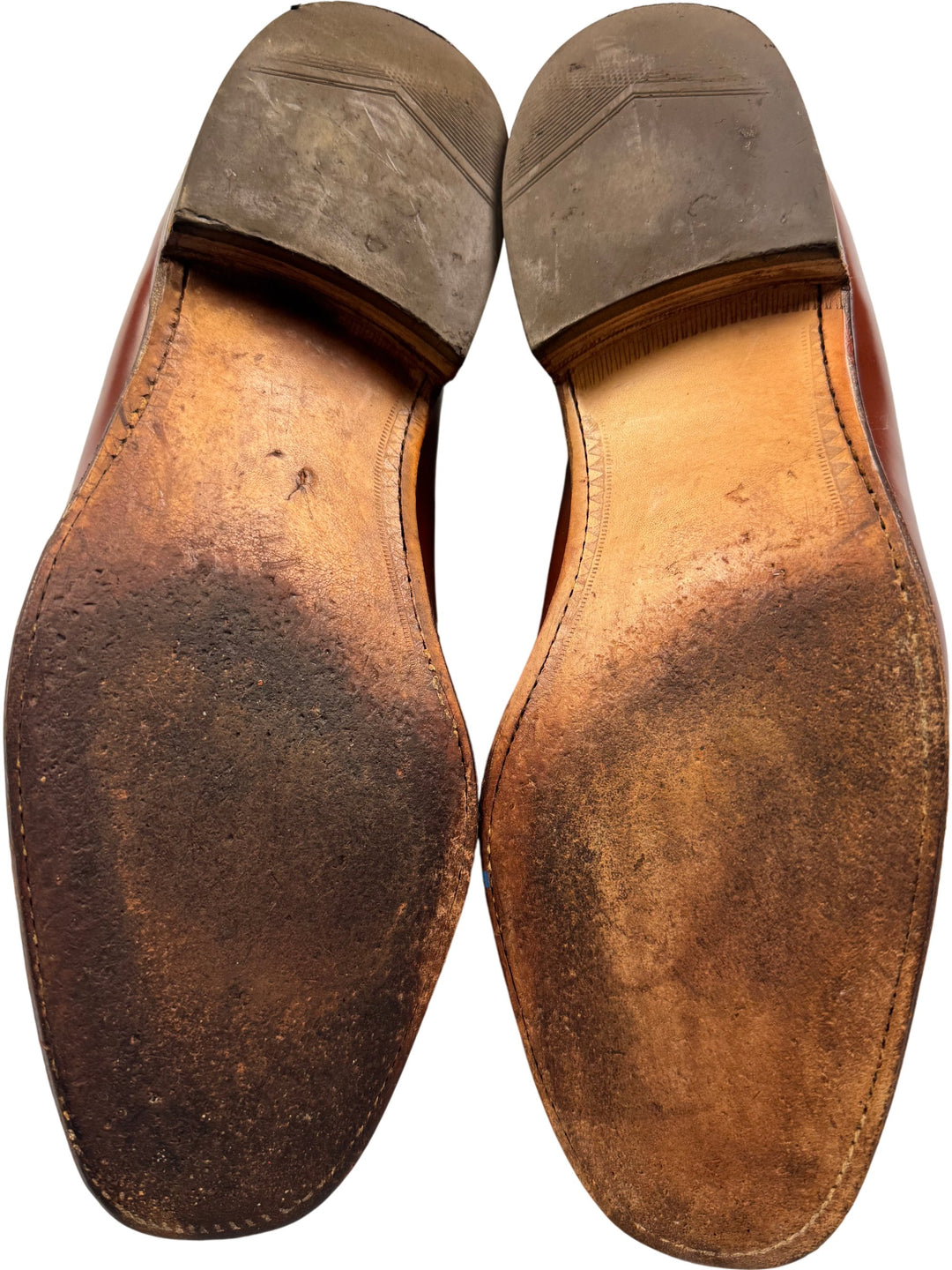 Loake Brown Leather Slip-On Shoes - 9.5 - Think Vintage Online Ltd