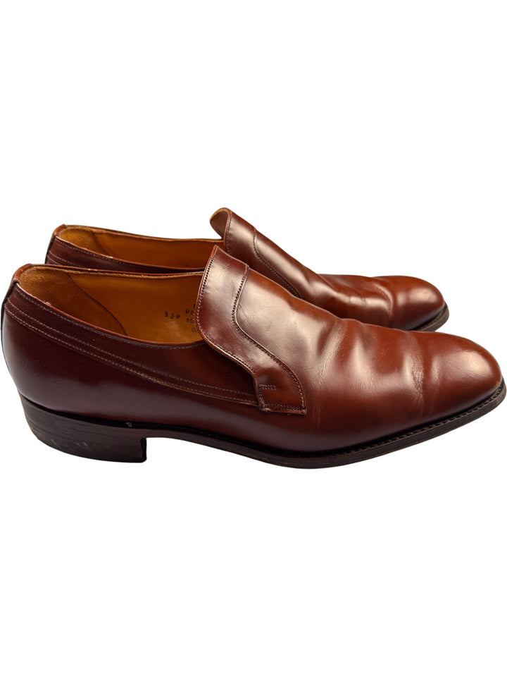 Loake Brown Leather Slip-On Shoes - 9.5 - Think Vintage ltd