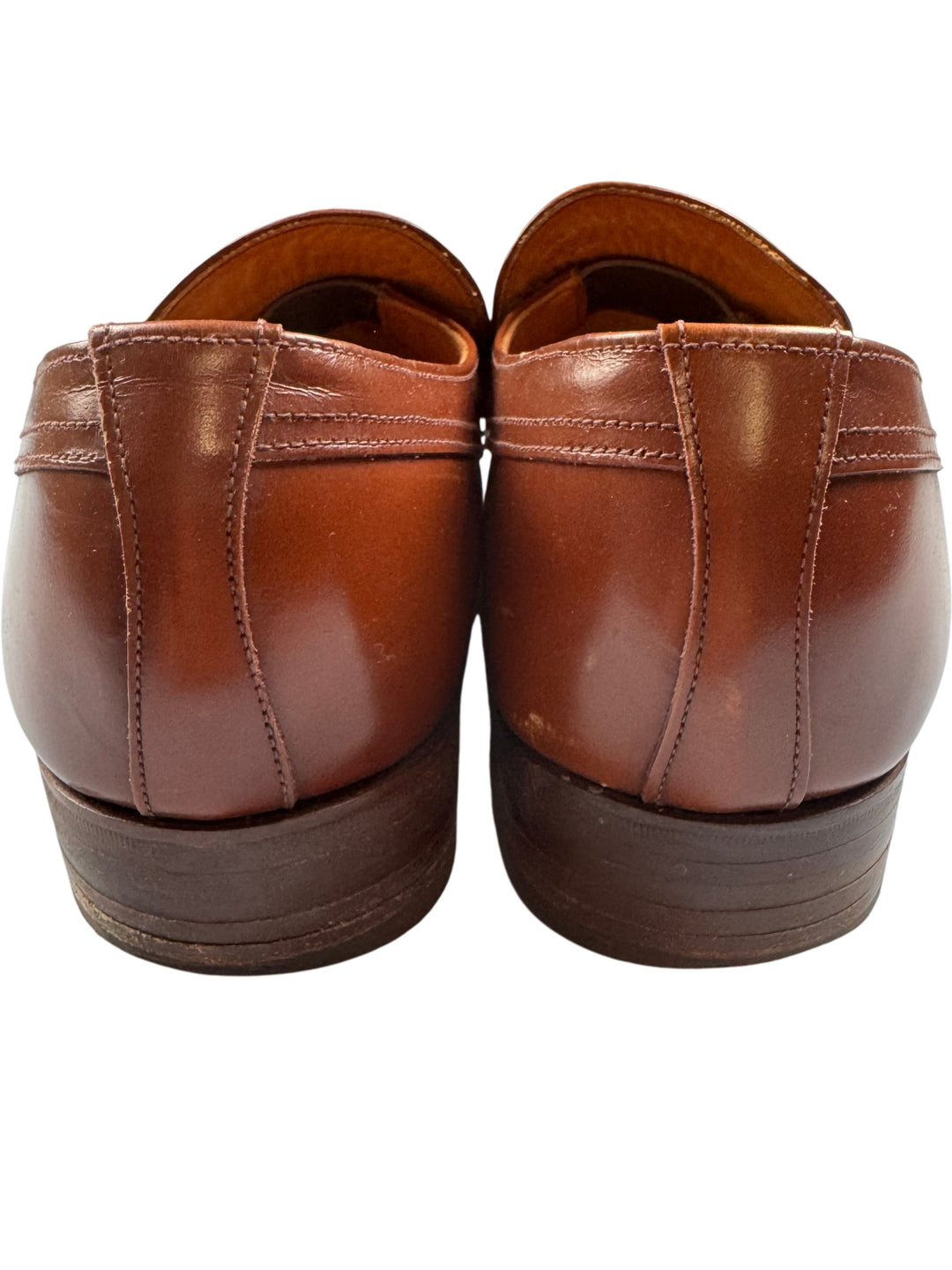 Loake Brown Leather Slip-On Shoes - 9.5 - Think Vintage ltd