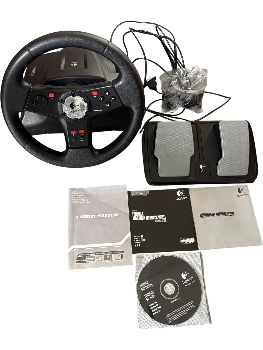 Logitech Formula Vibration Feedback Wheel And Pedals For PC - Think Vintage