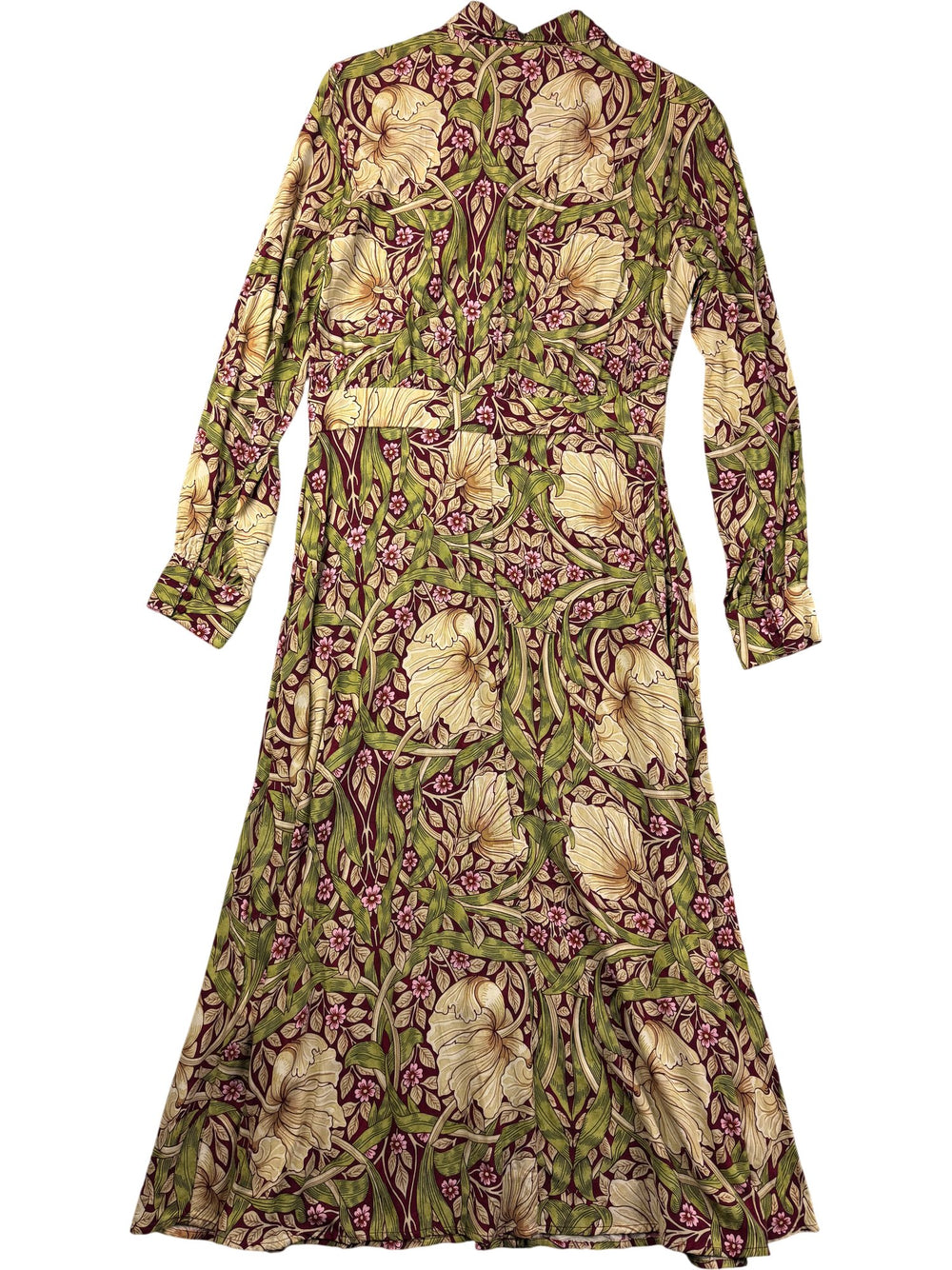 Long Sleeved Floral Dress - S - Think Vintage ltd