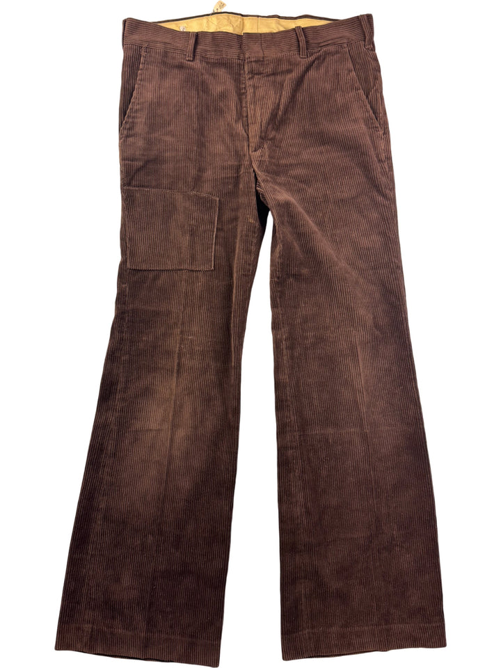 Loose Fit Brown Corduroy Trousers - W36 L32 - Think Vintage