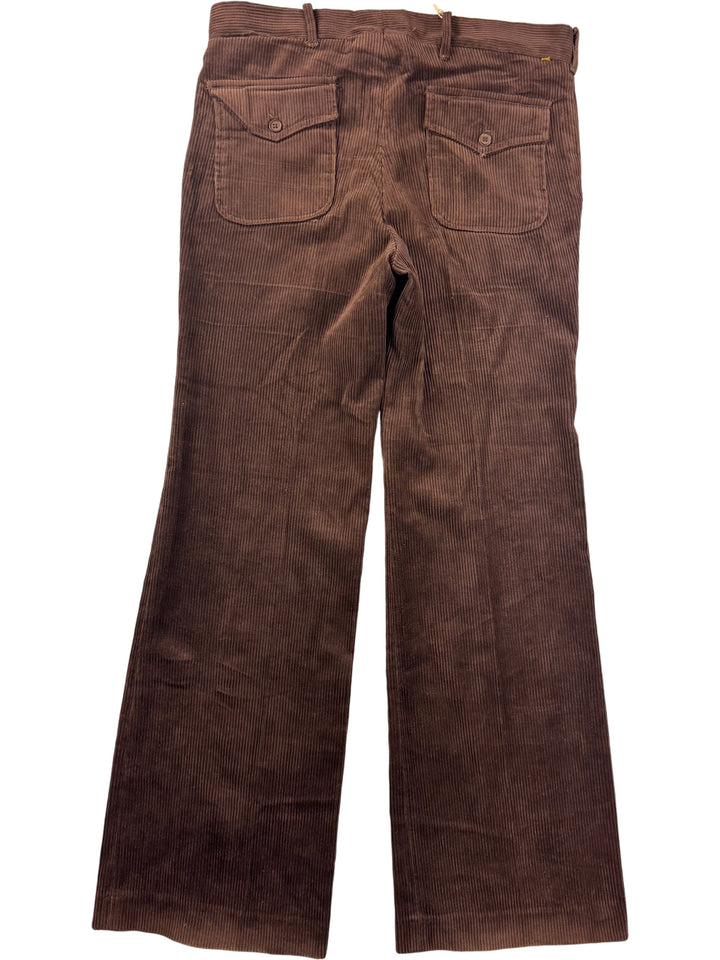 Loose Fit Brown Corduroy Trousers - W36 L32 - Think Vintage