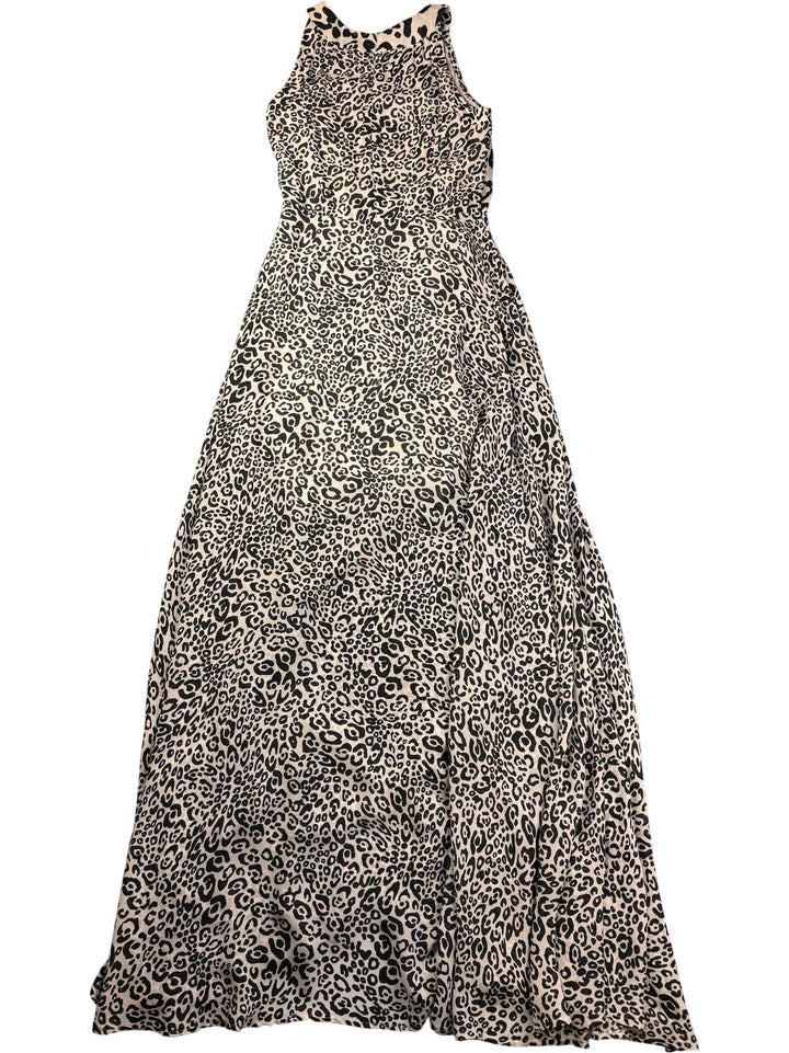 Louis Féraud Leopard Print Maxi Dress - S - Think Vintage ltd