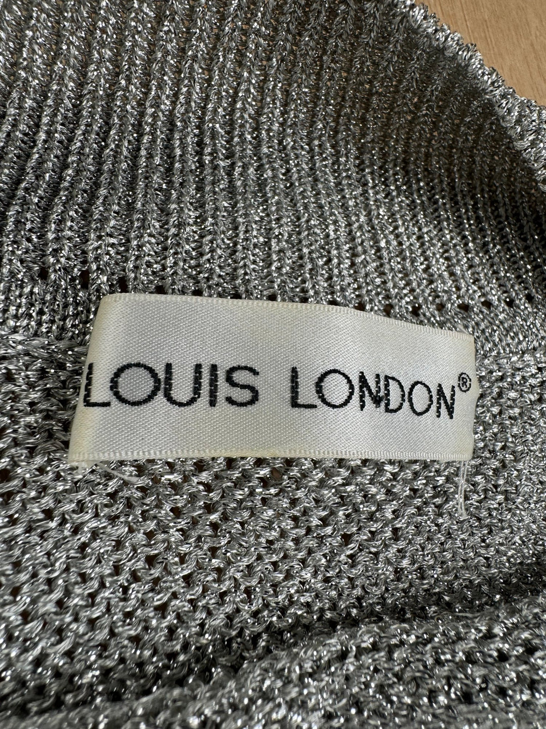 Louis London Silver Beaded Knit Sweater - L