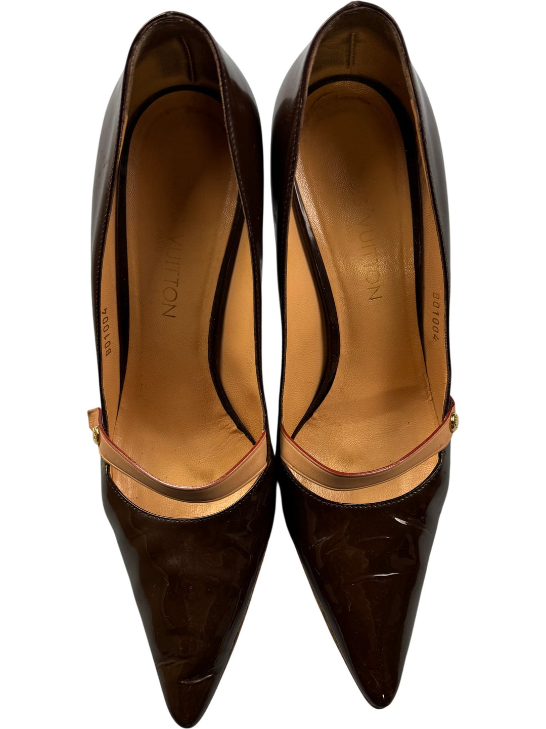 Louis Vuitton Brown Leather Pointed Toe Heels - Think Vintage ltd