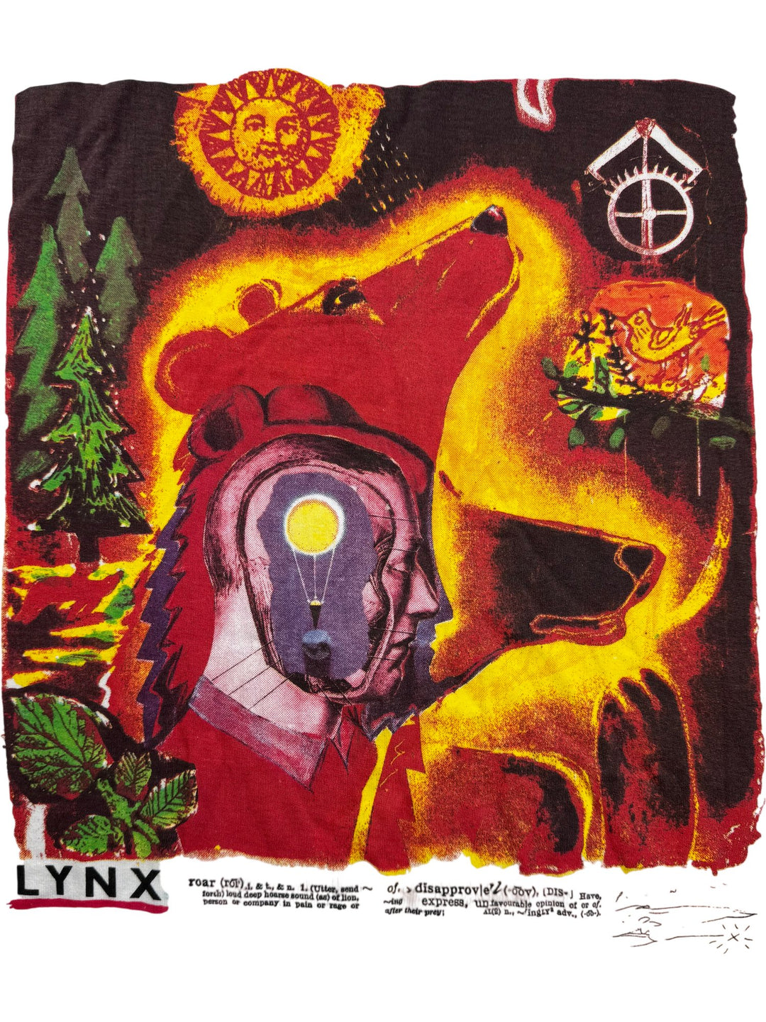 Lynx Graphic White T-Shirt by Flying Fruit - L - Think Vintage ltd
