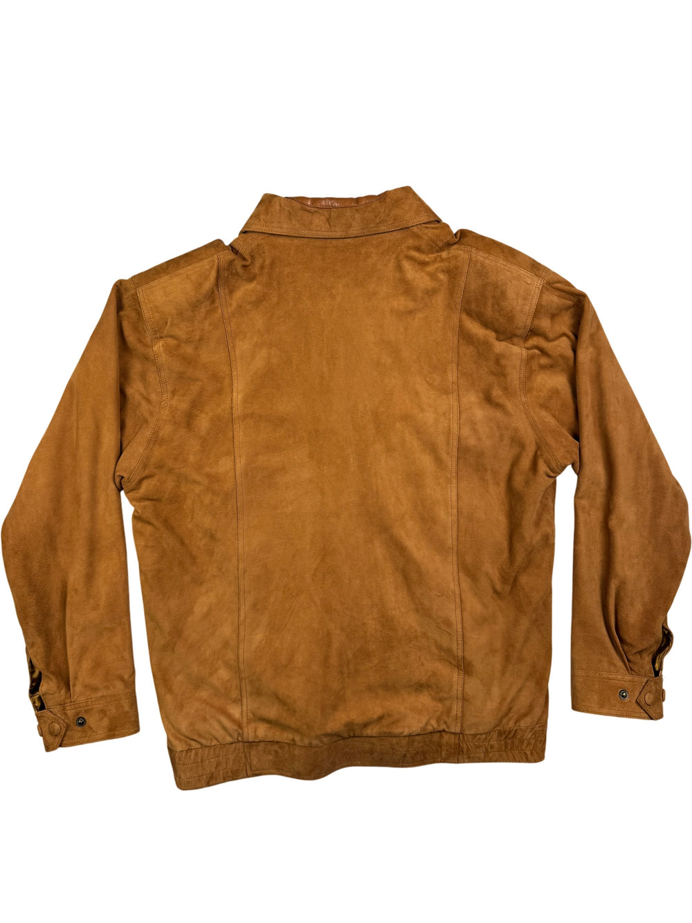 M&S Tan Faux Suede Jacket - L - Think Vintage Online Ltd