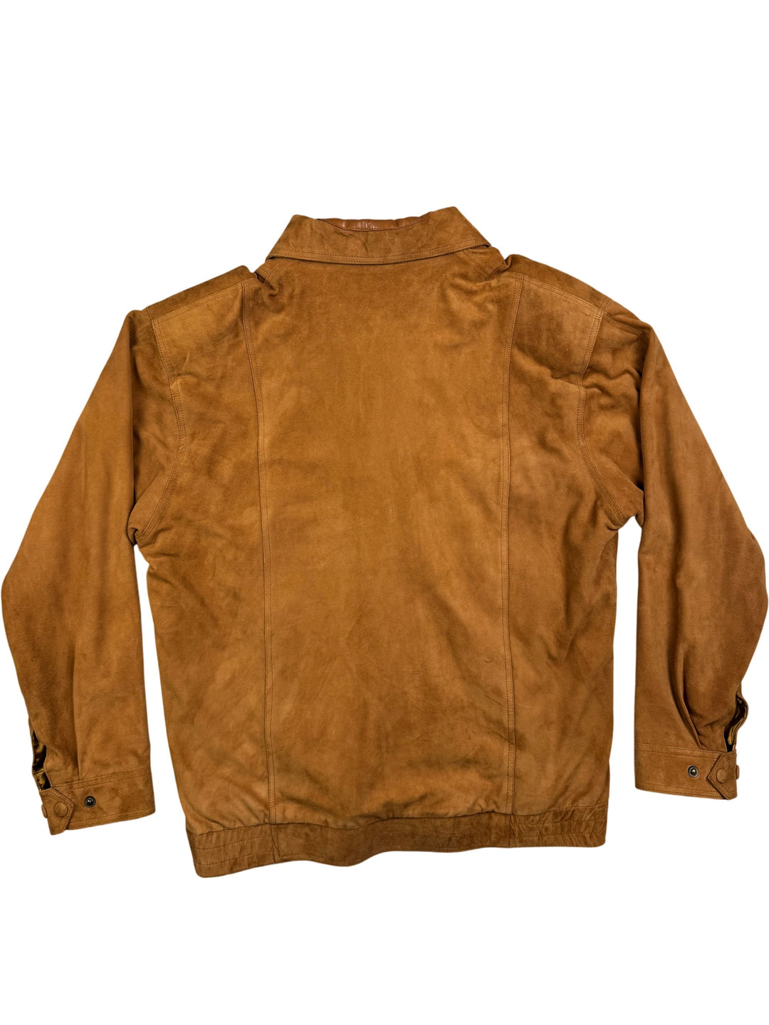 M&S Tan Faux Suede Jacket - L - Think Vintage Online Ltd