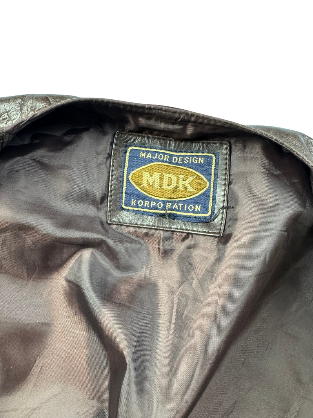 MDK Brown Leather Waistcoat - XL - Think Vintage Online Ltd