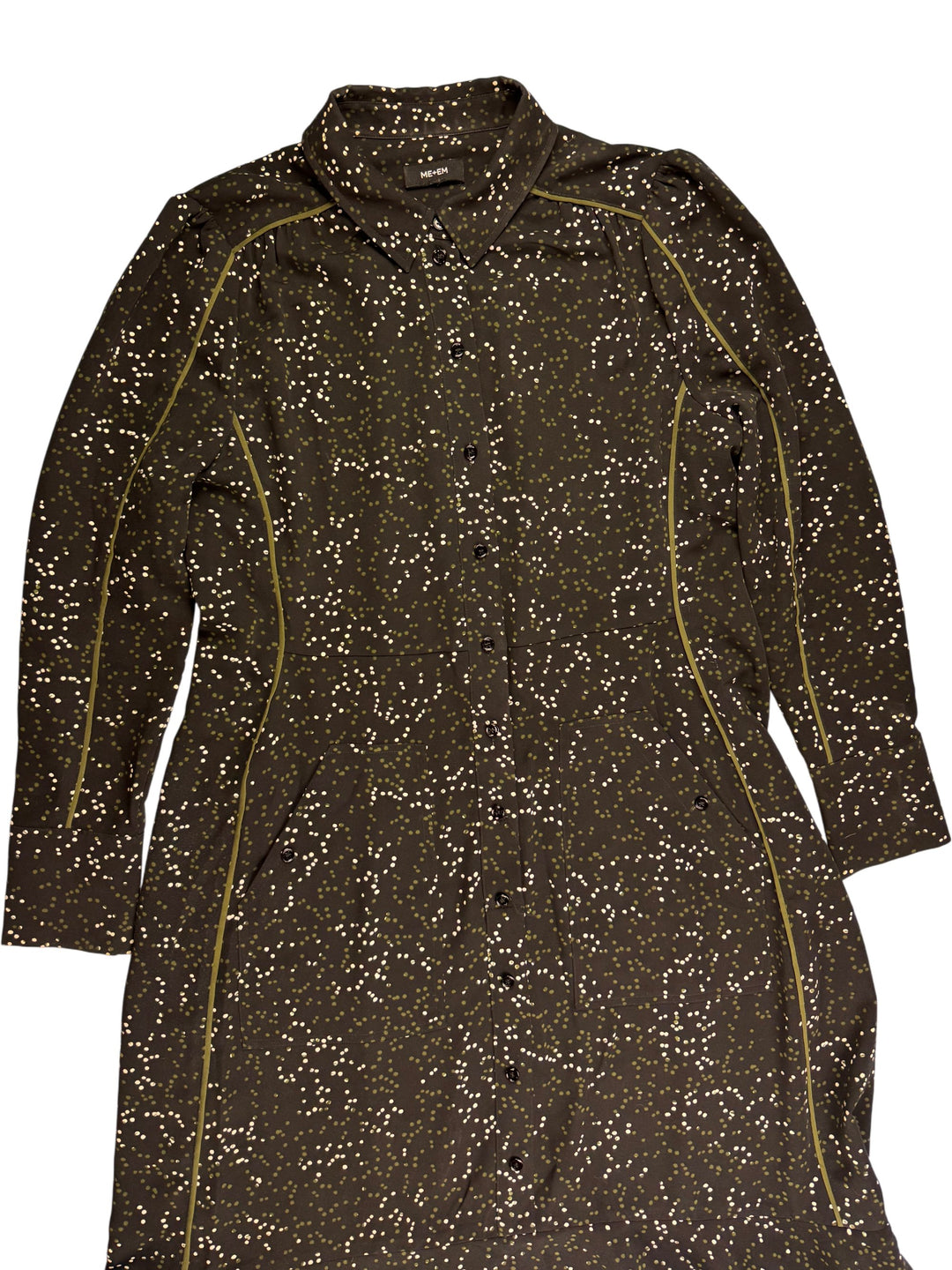 ME + EM Black Patterned Maxi Dress - M - Think Vintage