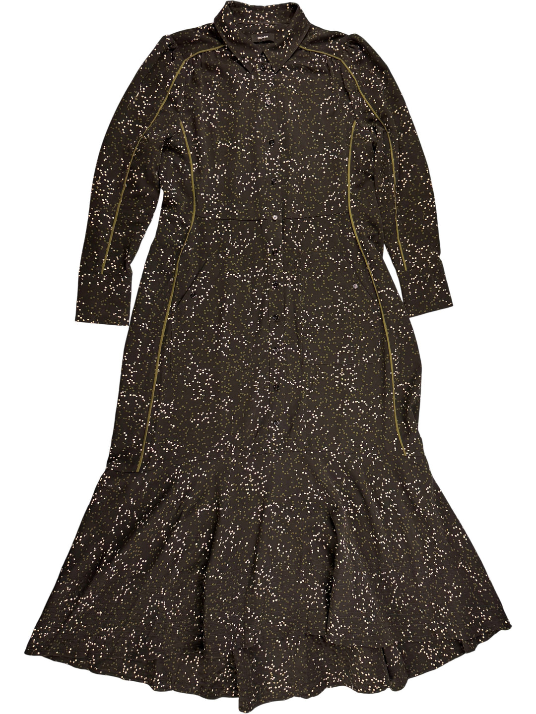 ME + EM Black Patterned Maxi Dress - M - Think Vintage Online Ltd