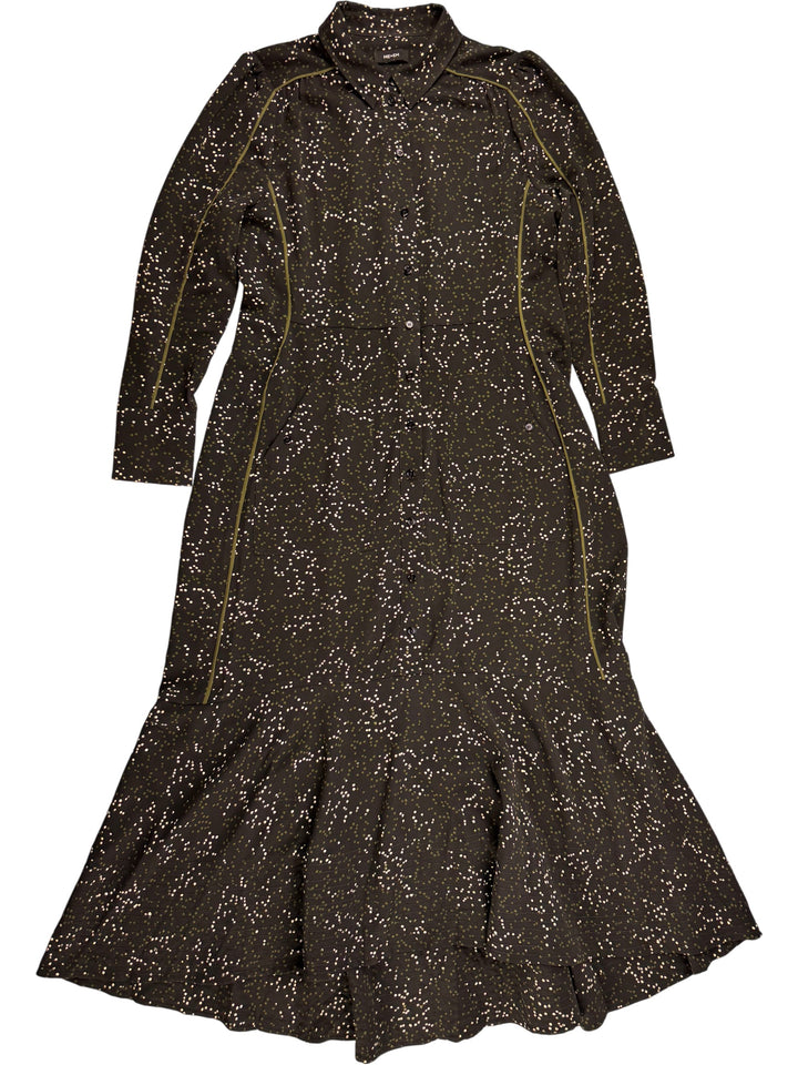 ME + EM Black Patterned Maxi Dress - M - Think Vintage Online Ltd