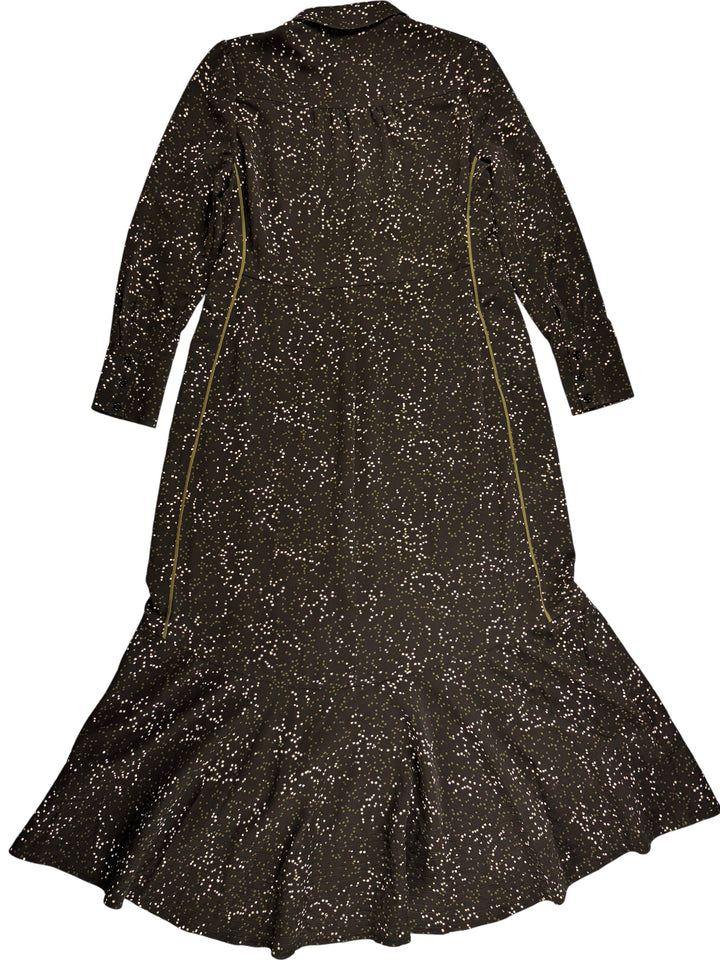 ME + EM Black Patterned Maxi Dress - M - Think Vintage ltd