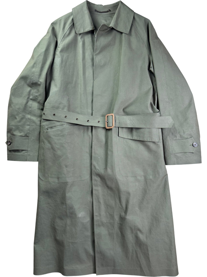Mackintosh Green Rubberized Cotton Trench Coat - M - Think Vintage ltd