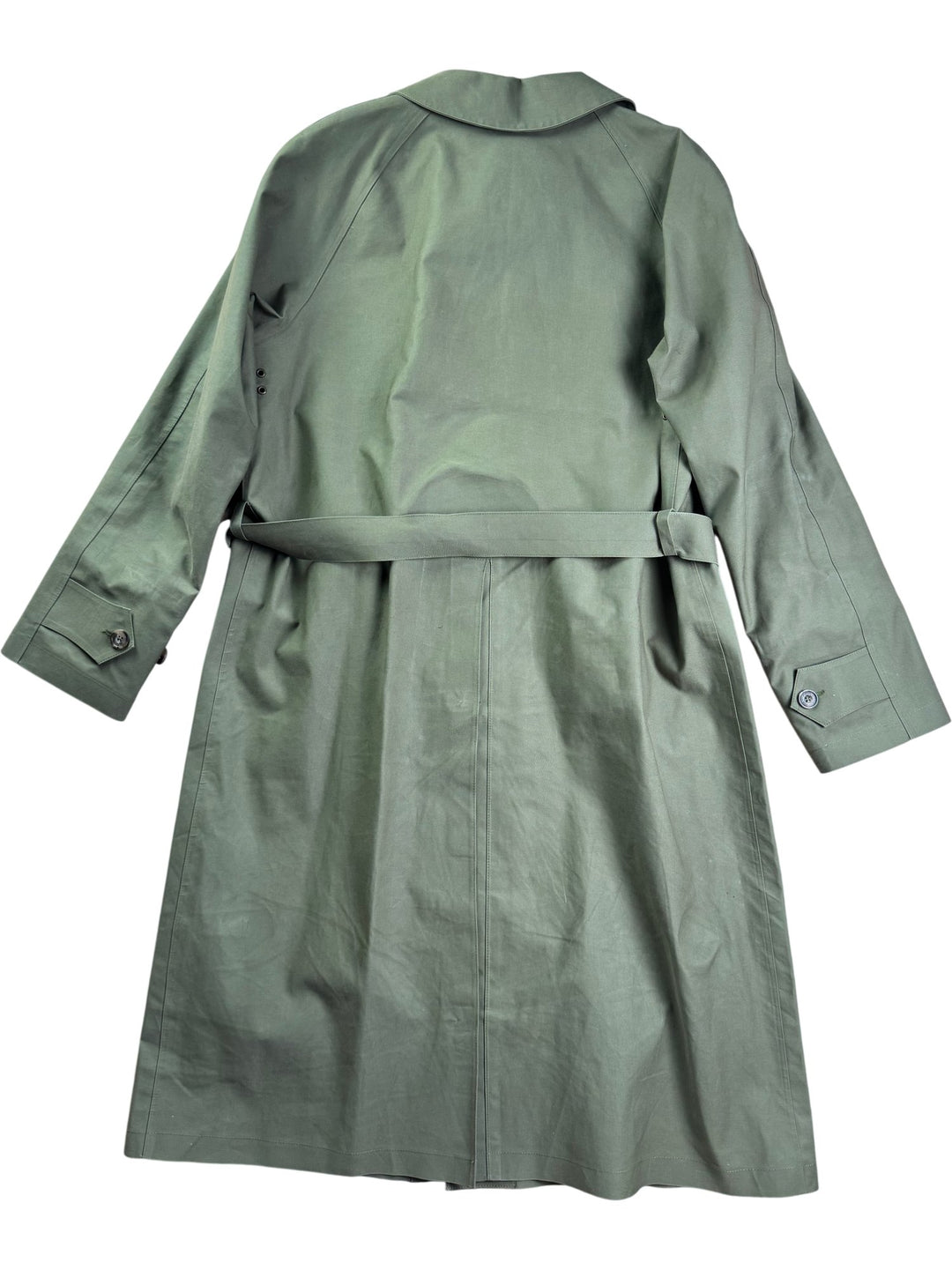 Mackintosh Green Rubberized Cotton Trench Coat - M - Think Vintage ltd
