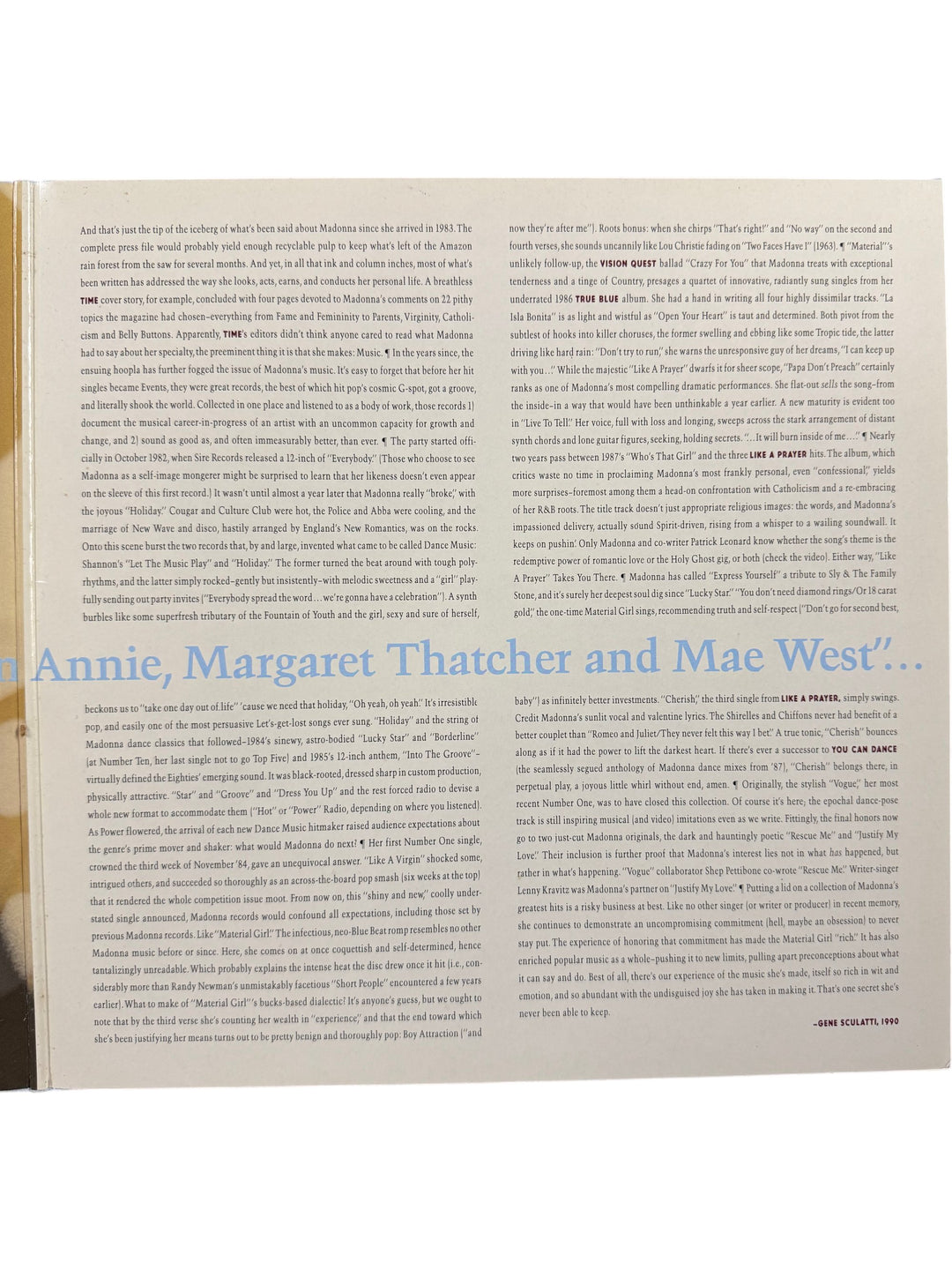 Madonna The Immaculate Collection Vinyl LP - Think Vintage