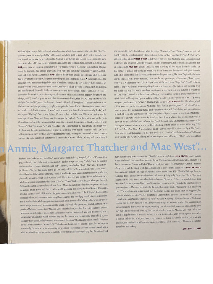 Madonna The Immaculate Collection Vinyl LP - Think Vintage