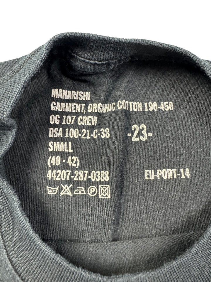 Maharishi Black Organic Cotton Crew T-Shirt - M - Think Vintage ltd