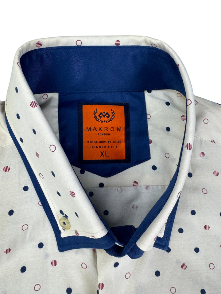 Makrom Polka Dot Button-Up Shirt - L - Think Vintage ltd