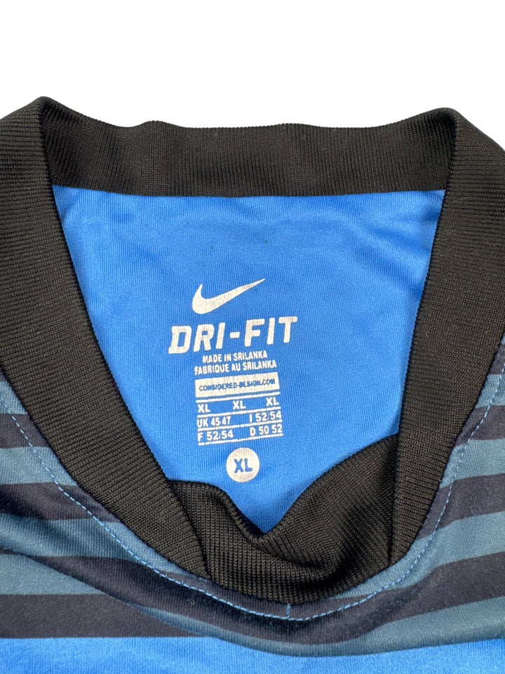 Manchester United Nike Blue Stripe Sports Jersey - Think Vintage