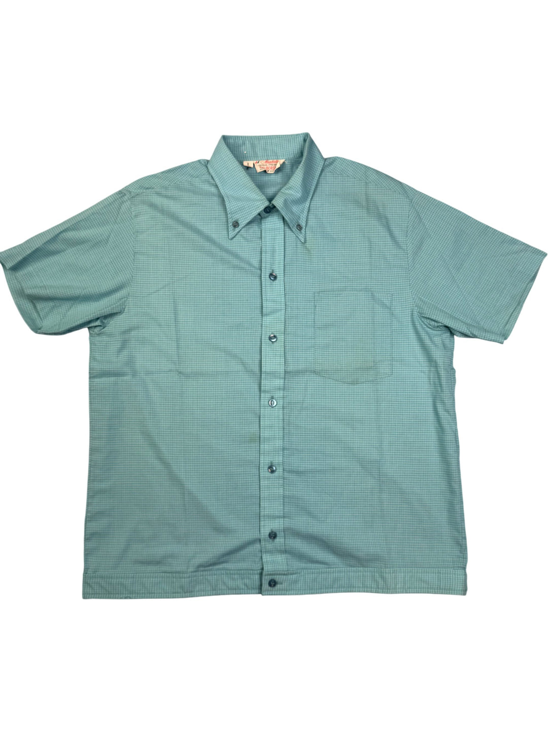 Manhattan Perma-Press Red Horse Short Sleeve Shirt - M - Think Vintage