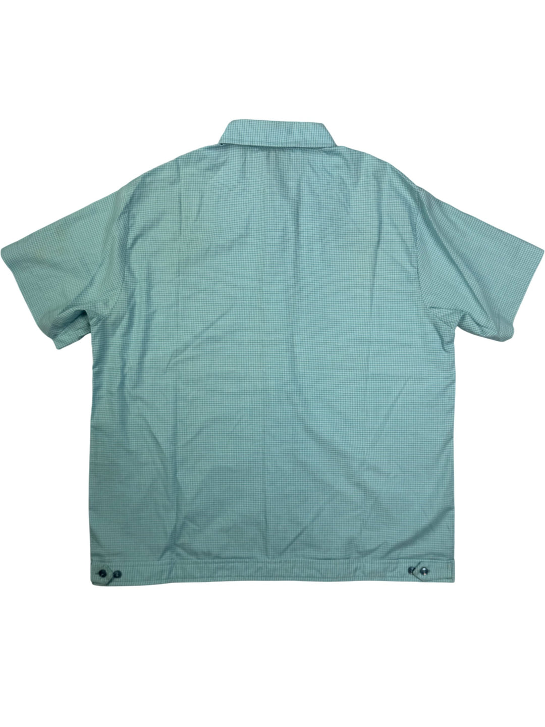 Manhattan Perma-Press Red Horse Short Sleeve Shirt - M - Think Vintage Online Ltd