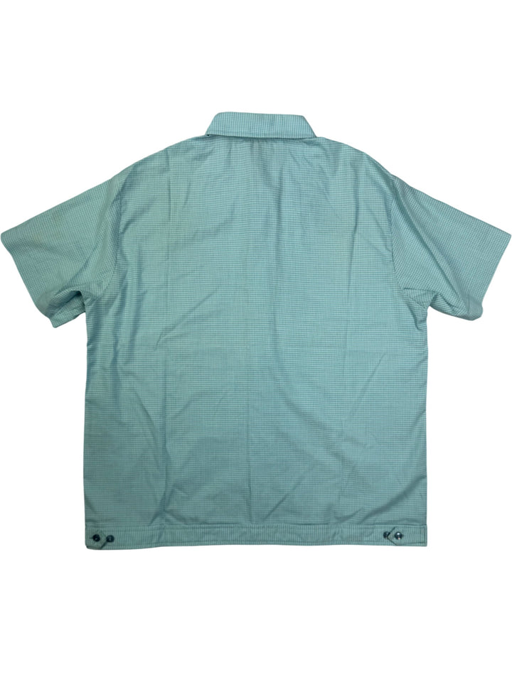 Manhattan Perma-Press Red Horse Short Sleeve Shirt - M - Think Vintage Online Ltd