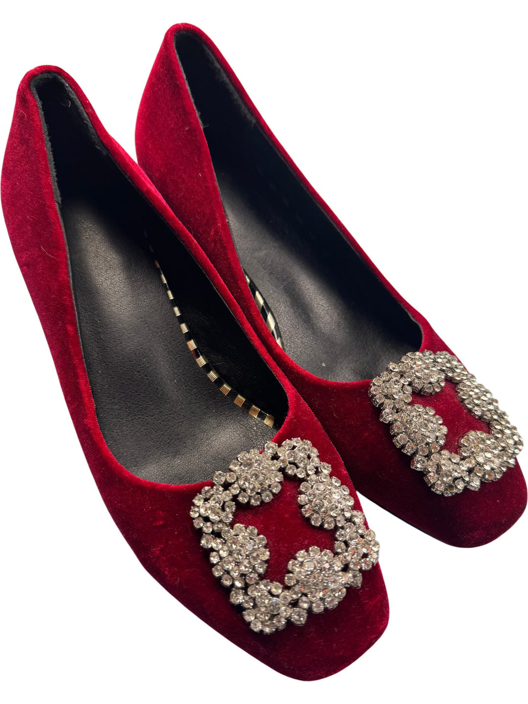 Manolo Blahnik Heels with Crystal Embellishment -  Size 4 - Think Vintage ltd