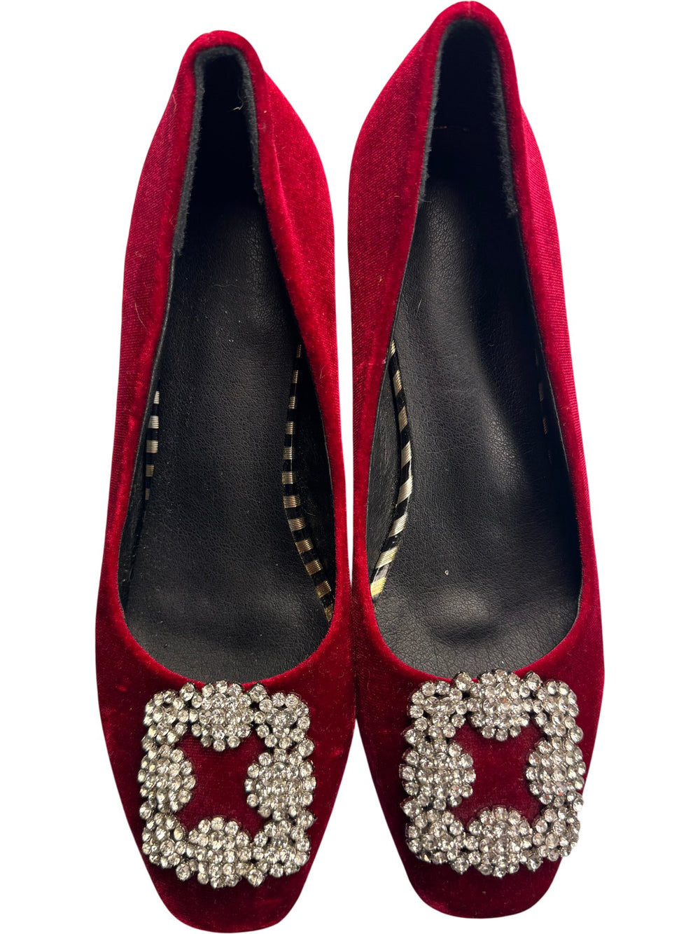 Manolo Blahnik Heels with Crystal Embellishment -  Size 4 - Think Vintage ltd