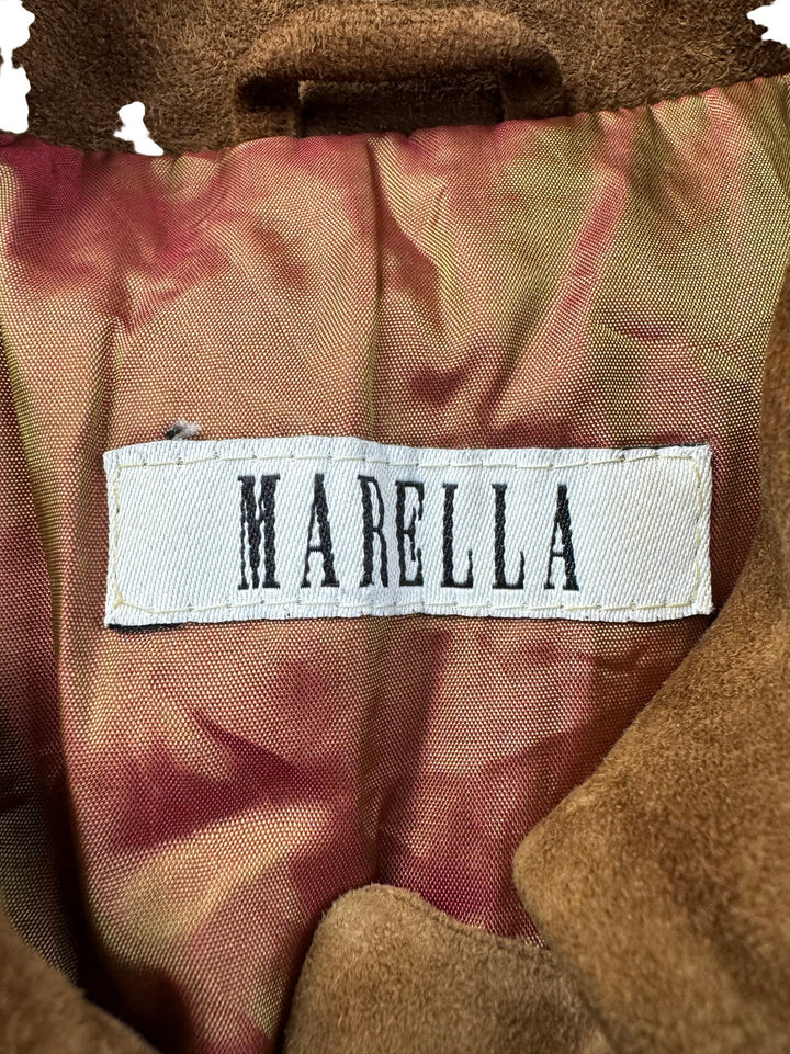 Marella Brown Suede Coat - M - Think Vintage ltd
