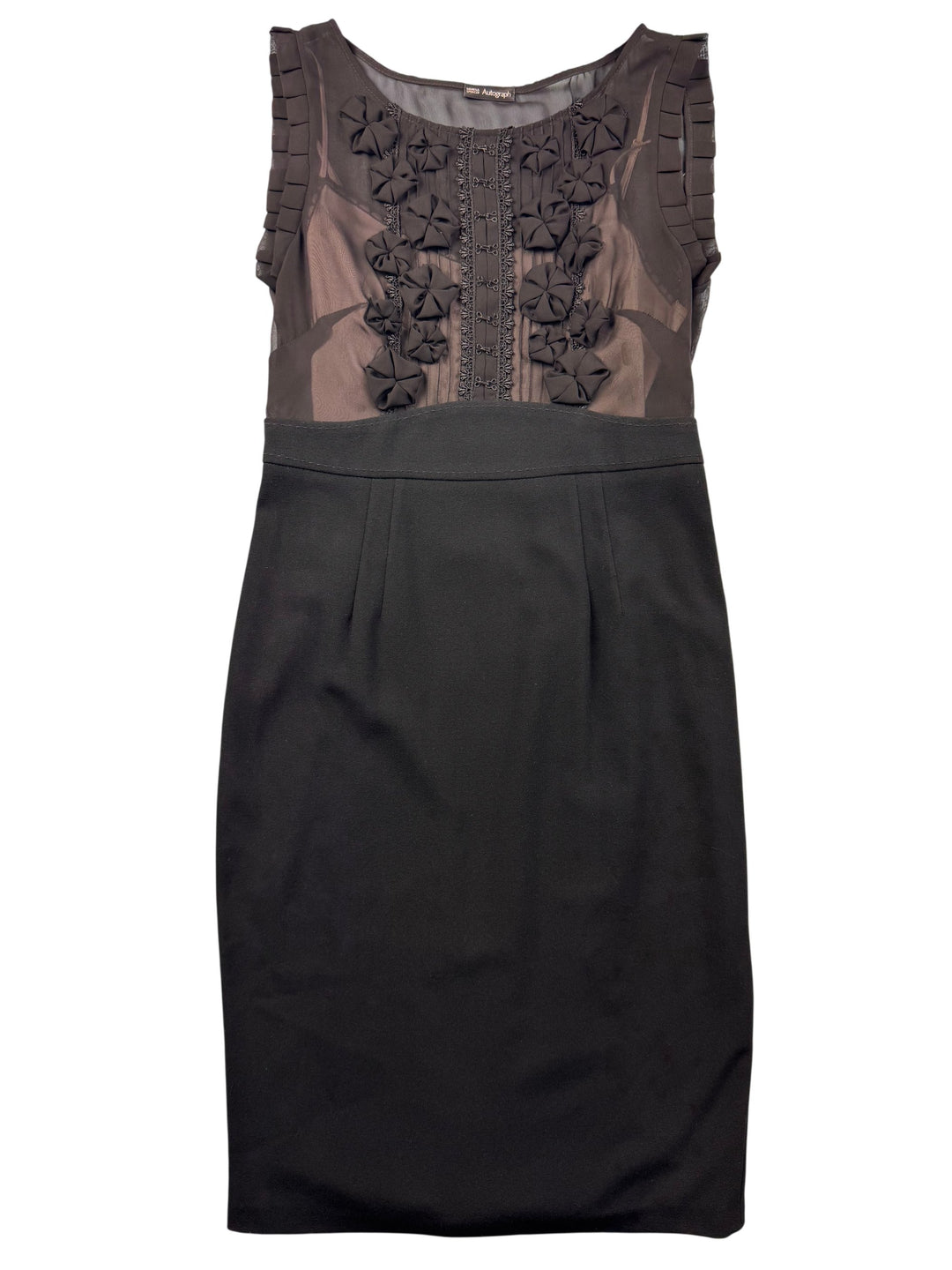 Marks & Spencer Autograph Black Sheath Dress - S - Think Vintage Online Ltd