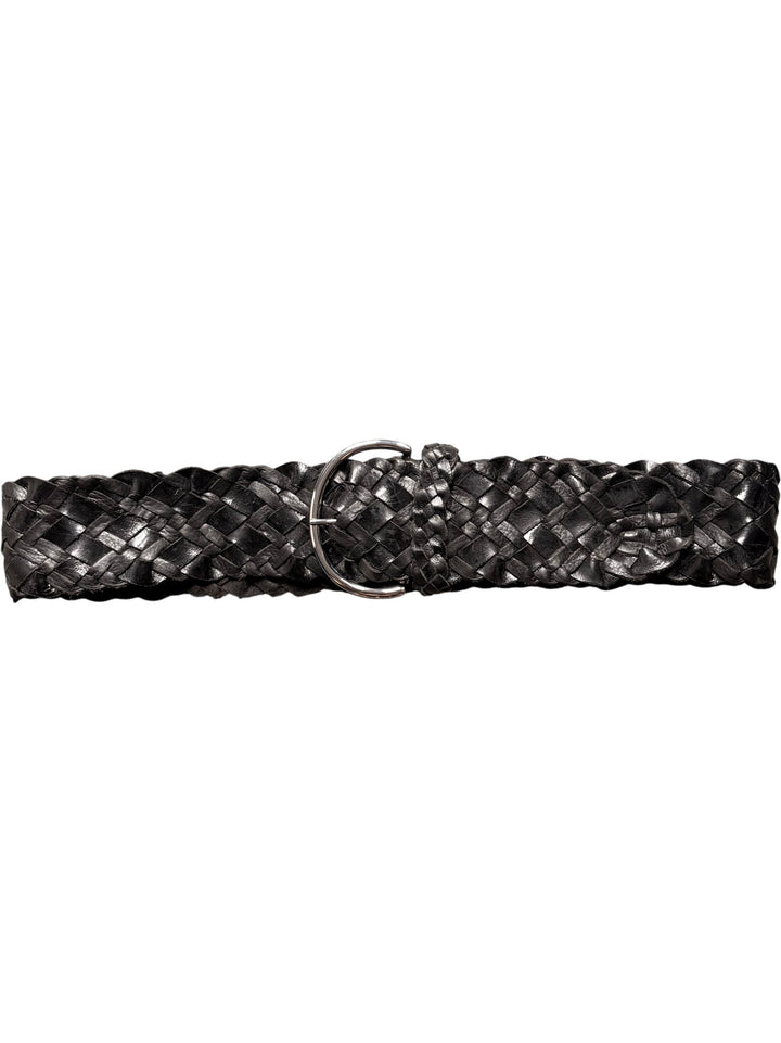 Marks & Spencer Black Woven Leather Belt - One Size Fits All