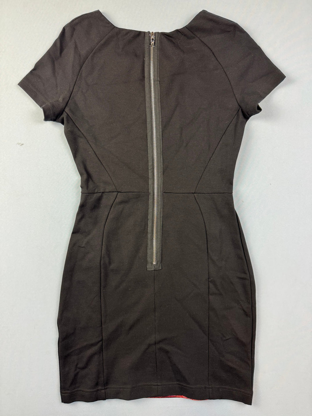 Markus Lupfer Red and Black Short Sleeve Dress - S - Think Vintage