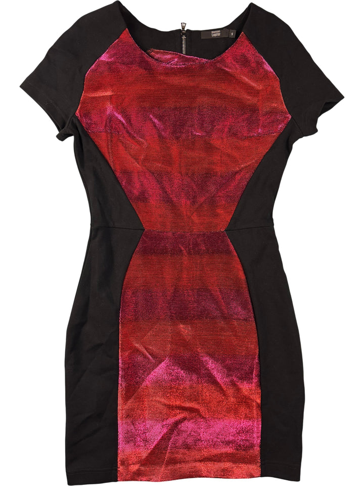 Markus Lupfer Red and Black Short Sleeve Dress - S - Think Vintage Online Ltd