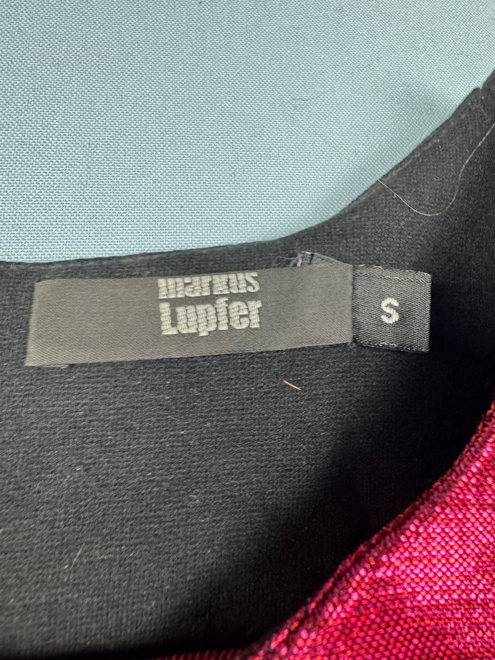 Markus Lupfer Red and Black Short Sleeve Dress - S - Think Vintage Online Ltd