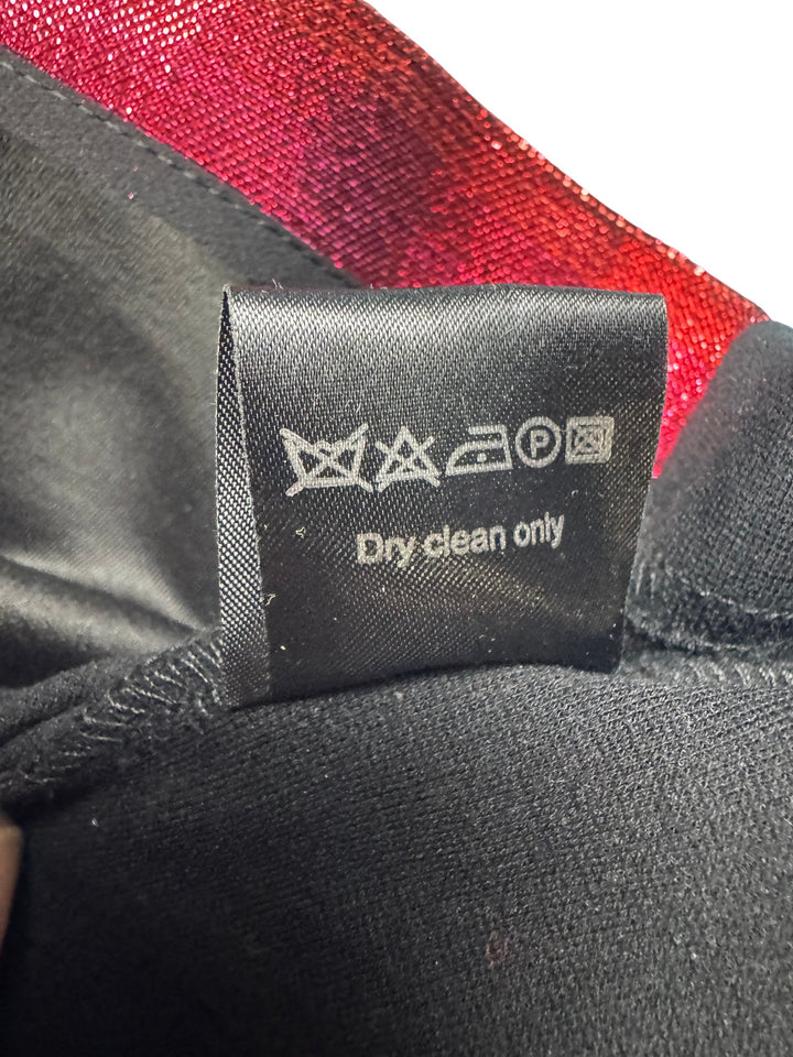 Markus Lupfer Red and Black Short Sleeve Dress - S - Think Vintage Online Ltd