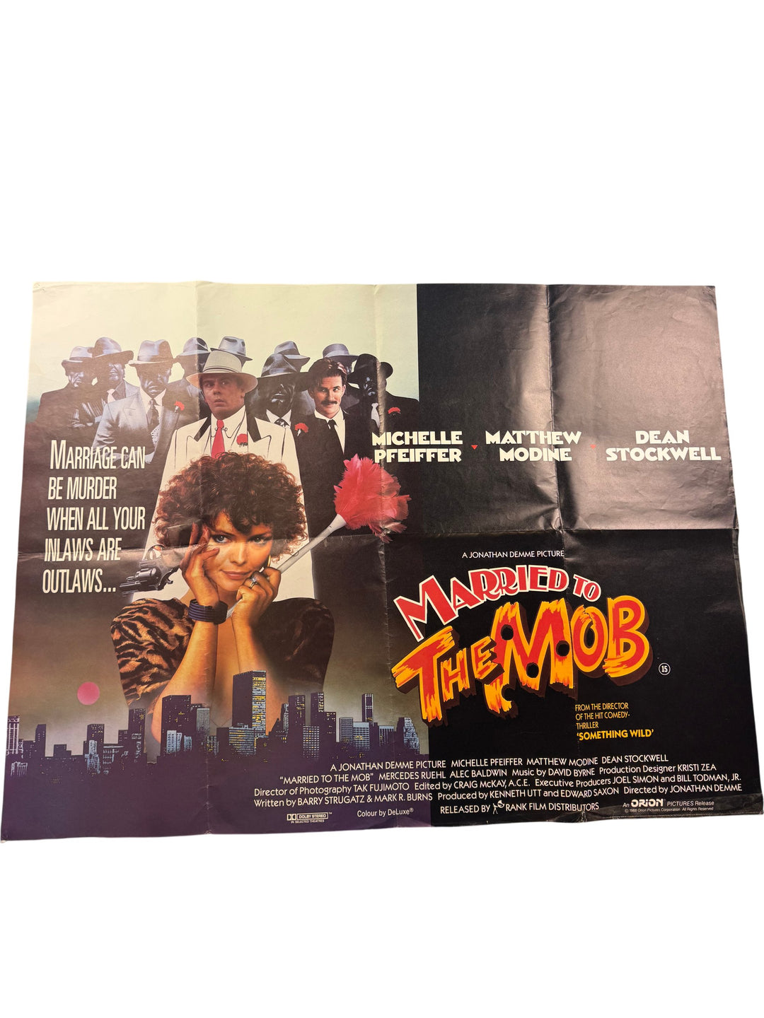 Married to the Mob UK Quad Poster Original 1980s Michelle Pfeiffer - Think Vintage Online Ltd