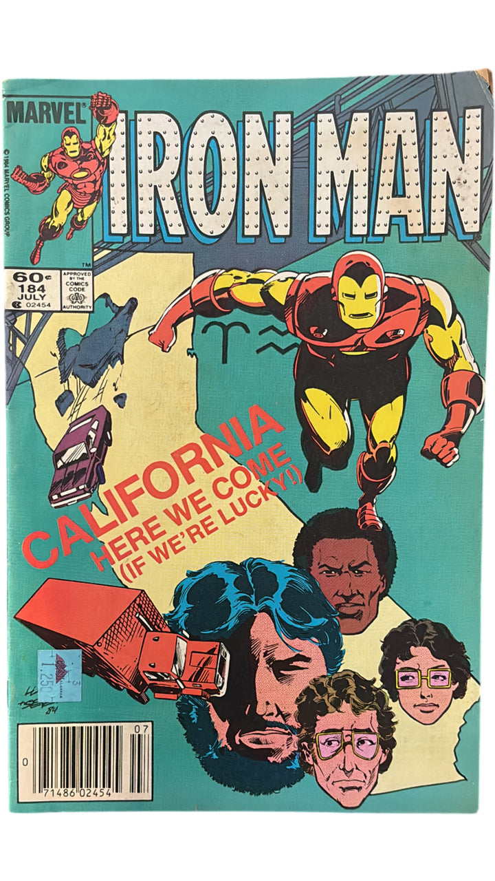 Marvel Iron Man Comic Issue 184 July 1984 California Here We Come - Think Vintage Online Ltd