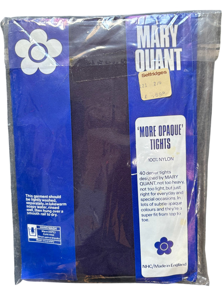 Mary Quant Aubergine More Opaque Tights - Think Vintage ltd
