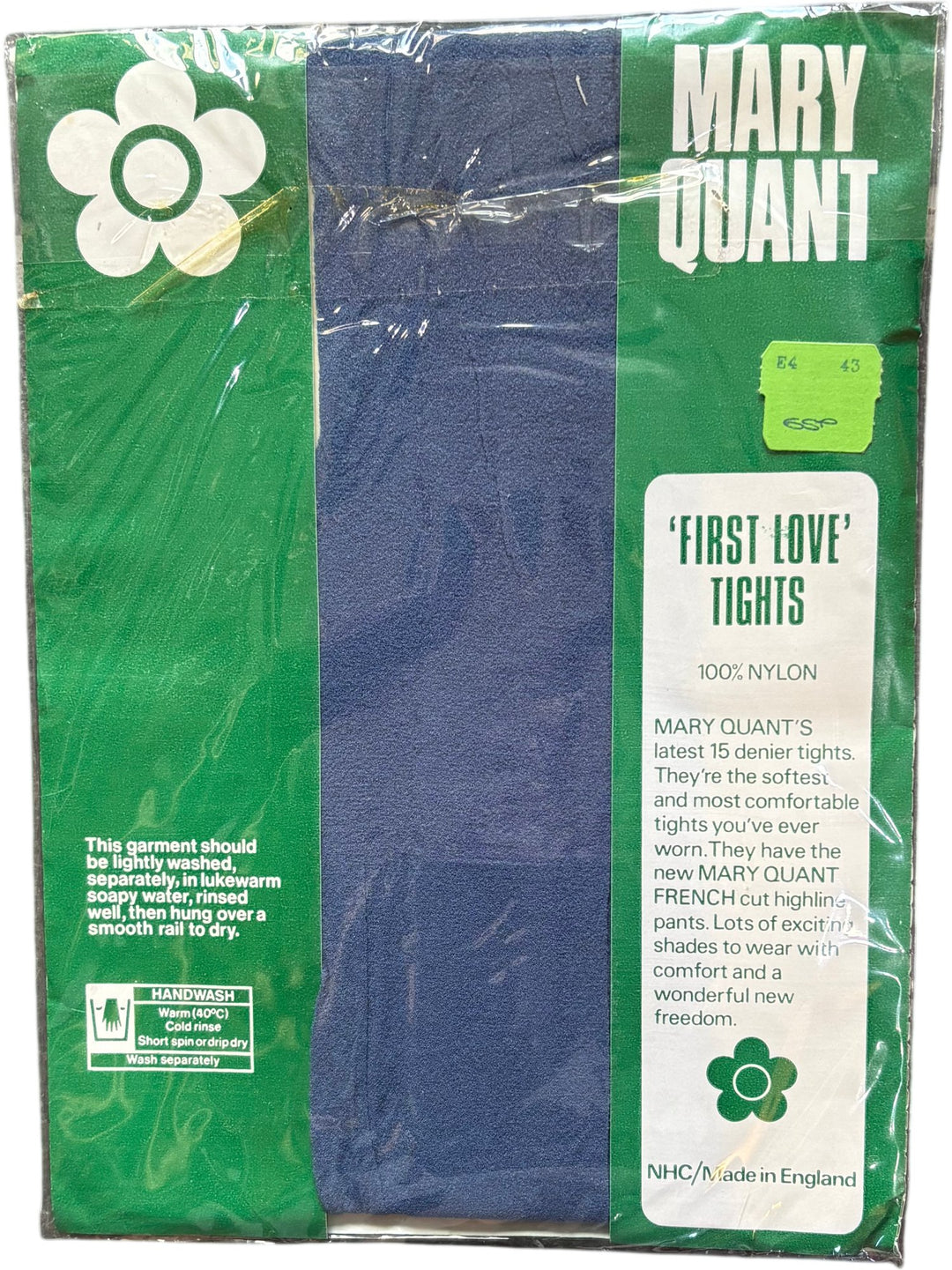 Mary Quant 'First Love' Navy Blue Tights - Think Vintage ltd