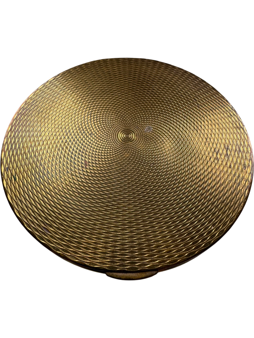 Mascot Gold Metal Compact with Floral Design - Think Vintage