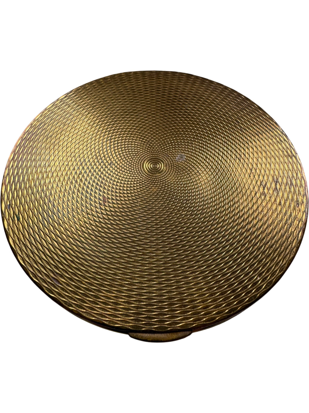 Mascot Gold Metal Compact with Floral Design - Think Vintage Online Ltd