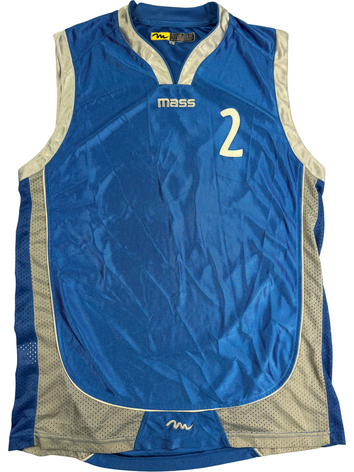Mass Blue Sleeveless Sports Jersey - Think Vintage ltd
