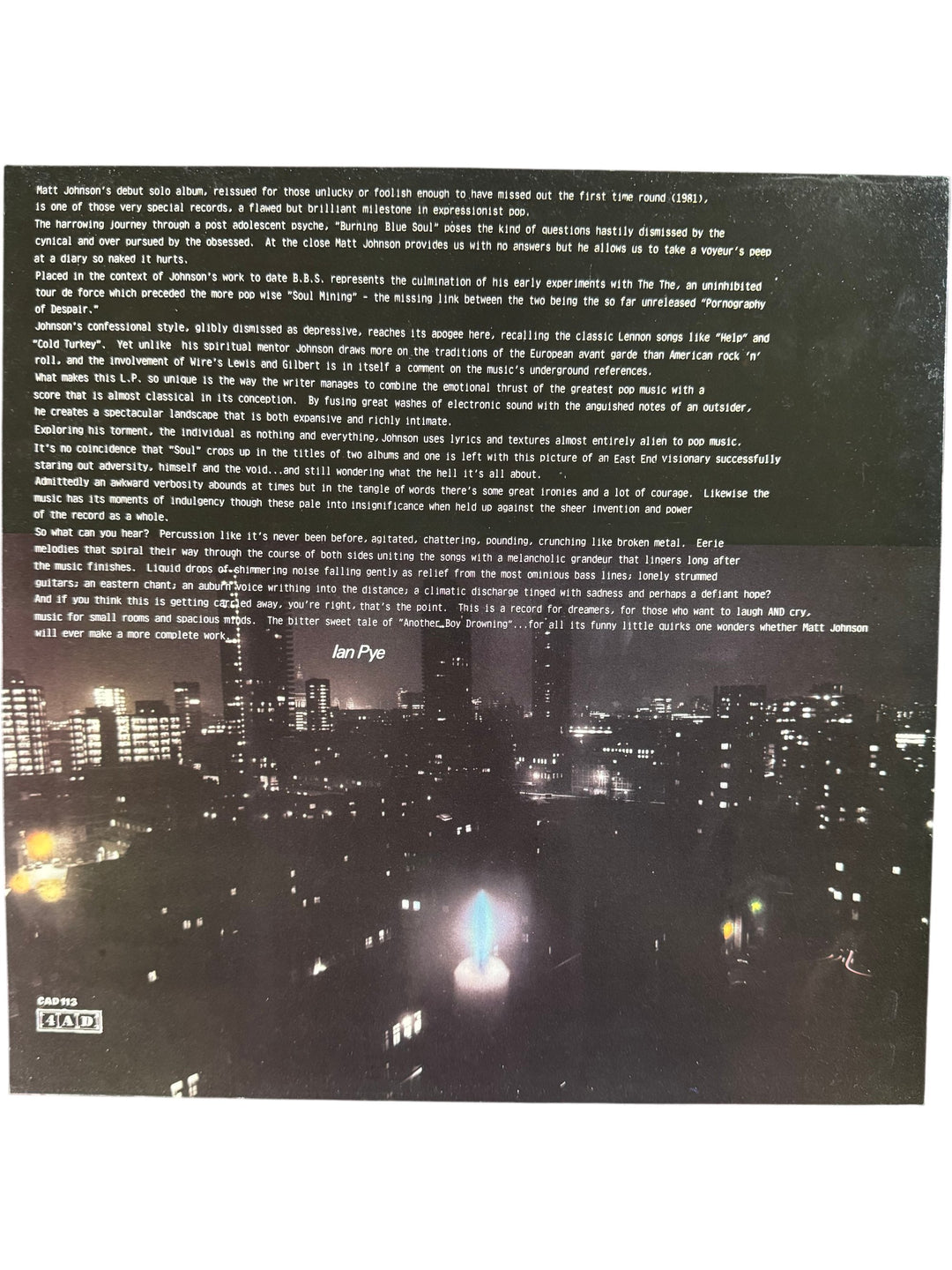 Matt Johnson Burning Blue Soul LP - Think Vintage