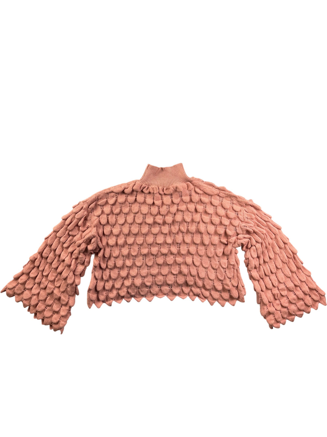 May Pink Textured Knit Sweater - M - Think Vintage