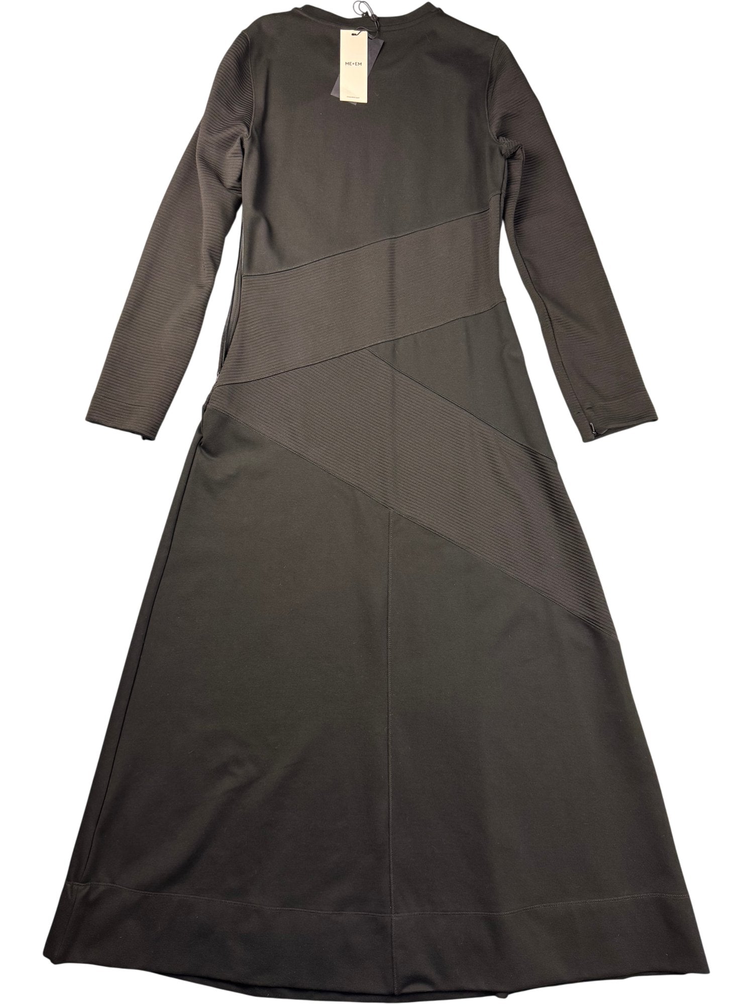 Me+Em Texture Mix Fit And Flare Dress Black