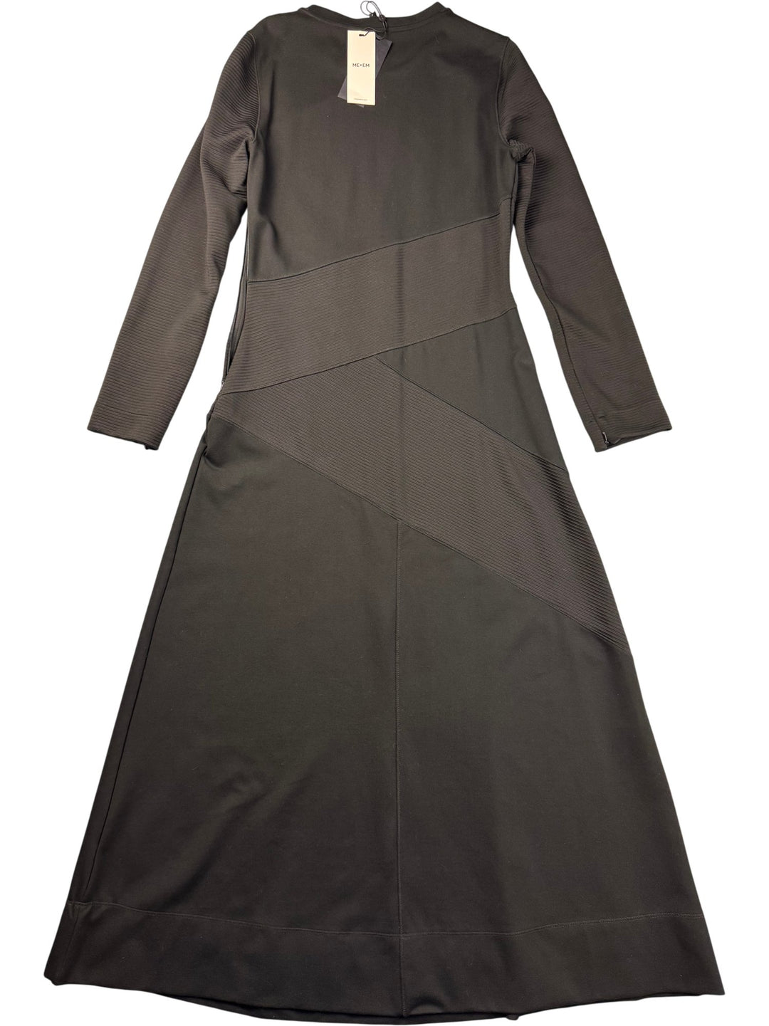 Me+Em Texture Mix Fit And Flare Dress Black - S - Think Vintage ltd